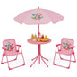 Kids Outdoor Picnic Table Set with Adjustable Umbrella & Folding Chairs – Portable Children’s Patio, Garden & Backyard Furniture