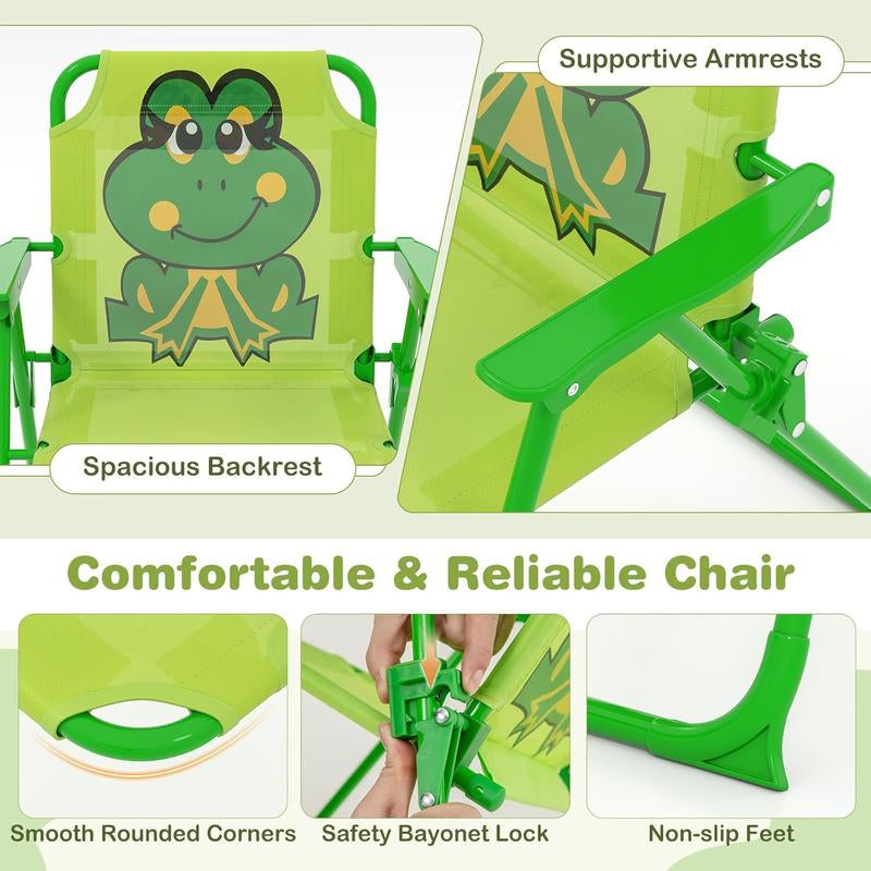 Kids Outdoor Picnic Table Set with Adjustable Umbrella & Folding Chairs – Portable Children’s Patio, Garden & Backyard Furniture