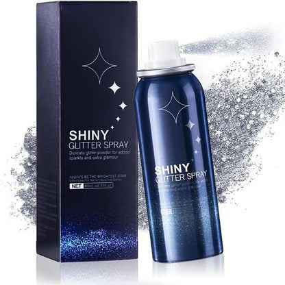 [Buy 1 Get 1 Free] Body Glitter Spray for Skin & Hair – Long-Lasting, Quick-Drying Silver Shimmer – Festival, Rave, Stage & Prom Makeup Glitter – 2.11 Fl Oz
