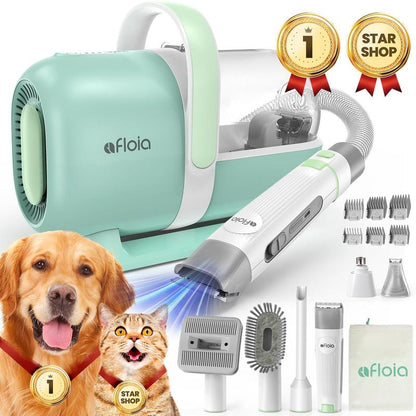 All-in-One Pet Grooming Vacuum Kit – Low Noise Dog Clippers, Deshedding Brush & Hair Remover Tools for Easy At-Home Grooming