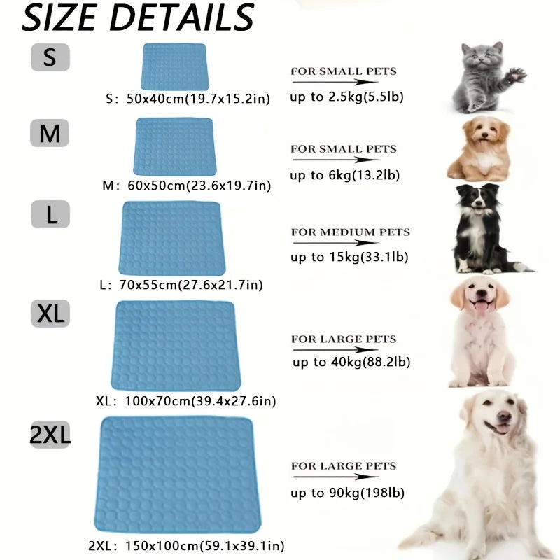Extra Large Dog Cooling Mat – Summer Pet Cold Bed for Dogs & Cats, Durable Ice Pad Blanket for Small to Large Breeds