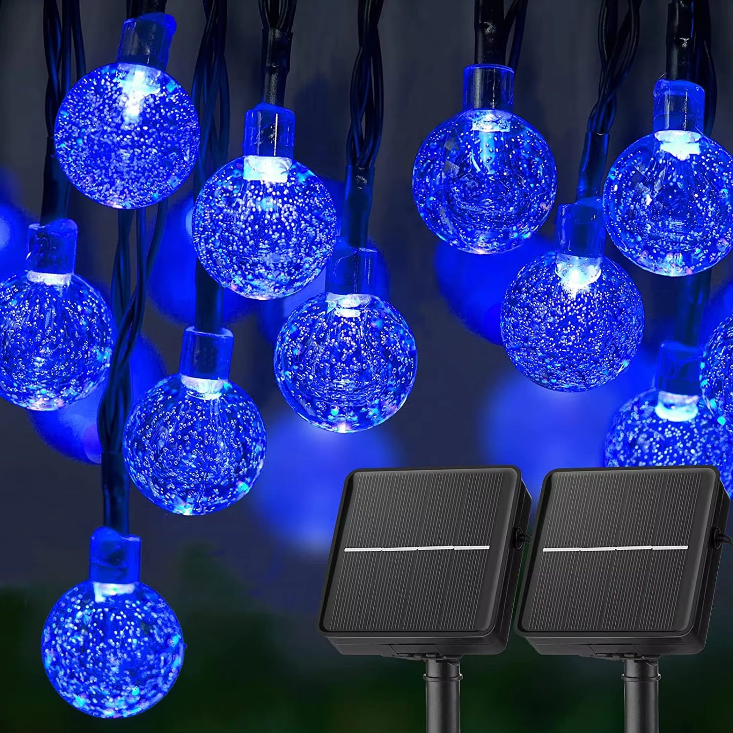  LED Solar String Lights – 60 Waterproof Crystal Globe Lights, 8 Lighting Modes | Outdoor Patio, Garden, Tree & Party Decor