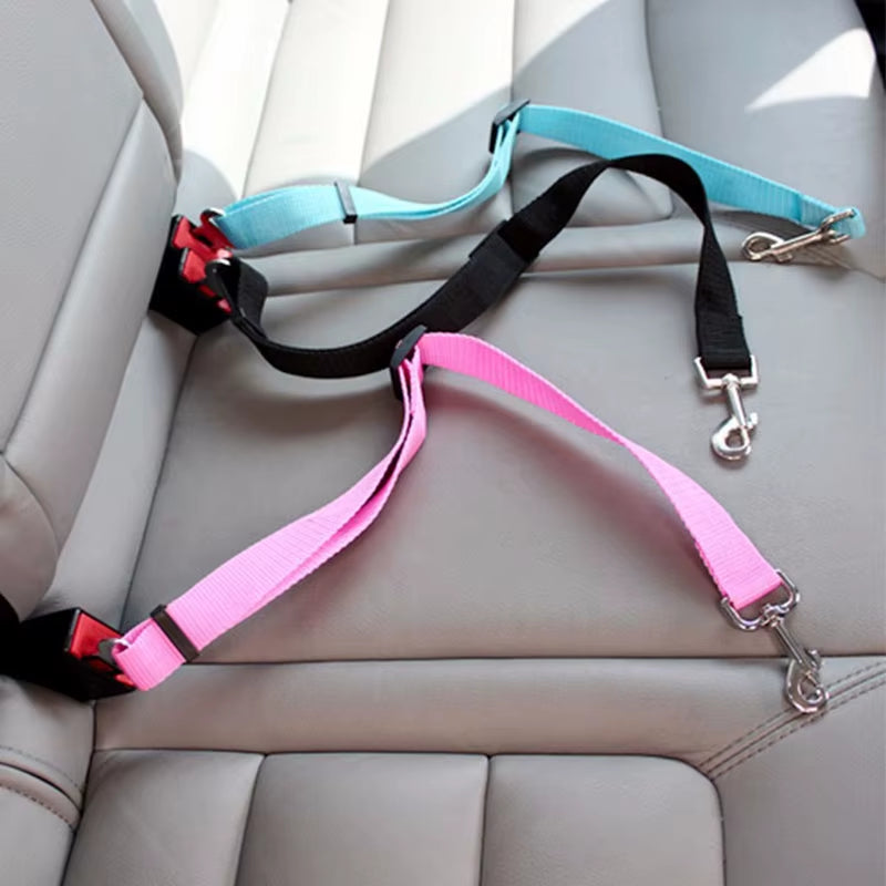 Adjustable Pet Car Seat Belt – Safety Harness Lead Clip for Dogs & Cats, Secure Vehicle Restraint for Travel