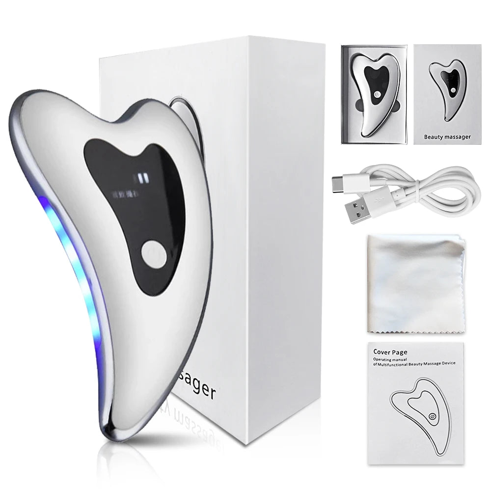 Electric Face & Neck Lifting Massager – Anti-Wrinkle Skin Tightening Tool with Gua Sha Scraping for Double Chin & Facial Care