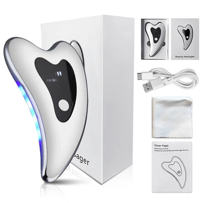 Electric Face & Neck Lifting Massager – Anti-Wrinkle Skin Tightening Tool with Gua Sha Scraping for Double Chin & Facial Care