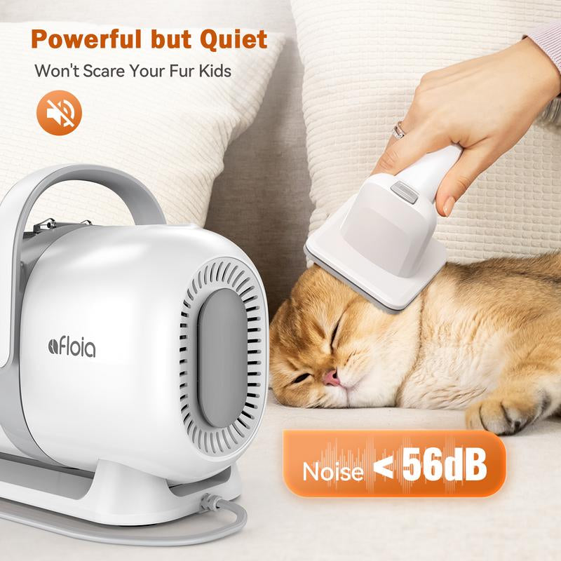 All-in-One Pet Grooming Vacuum Kit – Low Noise Dog Clippers, Deshedding Brush & Hair Remover Tools for Easy At-Home Grooming